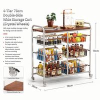 Trending Space Saver Rolling Storage Cart for Tiny House Cabinet Side 4 Tier Waterproof Storage Cart Gap Storage Cart