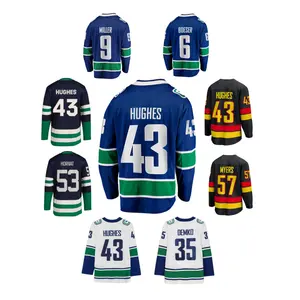 جديد 2024 جيرسي هايكلي على الجليد Vancouver 43 Quinn Hughes 9 J.T. Miller 40 Elias Pettersson 35 Demko 53 Horvat 6 Boeser