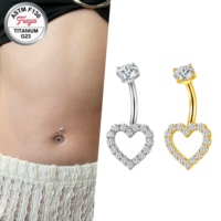 ASTM F136 Titan Bauchnabelpiercing Zirkon Herz Stern Nabelringe G23 Implantatqualität Körperschmuck Großhandel