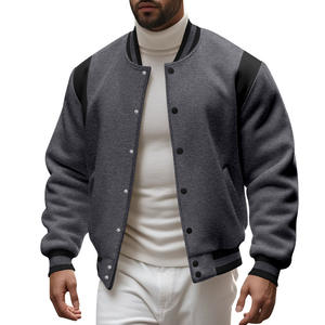 Veste décontractée épaisse pour homme pour l'hiver, style baseball, doublure polaire, style côte ouest américaine - Product Image 5