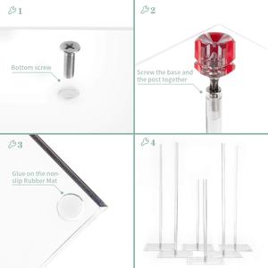 Vente en gros d'usine, lot de 6 supports à donuts en acrylique transparent, fournitures de décoration de gâteaux pour Pâques, la fête des pères, la remise des diplômes, décoration de fête - Product Image 5