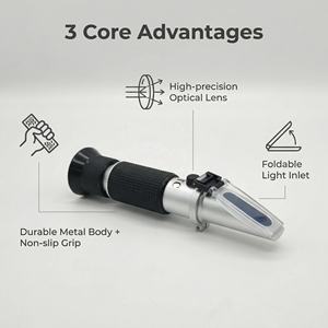 Réfractomètre portable à double échelle 0-32% <span class=keywords><strong>sucre</strong></span> 0-28% salinité sel Brix ATC pour l'eau de mer et <span class=keywords><strong>les</strong></span> aquariums - Product Image 4