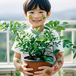 Giornata nazionale della piantagione di alberi adesivi del <span class=keywords><strong>tatuaggio</strong></span> per bambini impermeabili rispettosi dell'ambiente carta pergolato giorno Design per il viso - Product Image 3