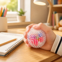 Balle anti-stress TPR personnalisable, jouet sensoriel transparent texturé 6 cm pour la coordination œil-main et l'entraînement de la préhension, OEM