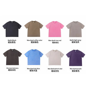 T-shirt oversize uni 100% coton lavé à l'eau avec impression, manches courtes, poids lourd, col rond, tendance - Product Image 6