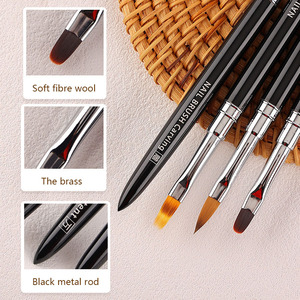 <span class=keywords><strong>Faria</strong></span> Logo personnalisé noir métal ongles conceptions brosse peinture UV Gel Liner brosse à ongles acrylique brosses d'extension des ongles - Product Image 6