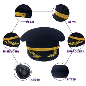 Sombrero <span class=keywords><strong>de</strong></span> <span class=keywords><strong>marinero</strong></span> unisex para barco, gorra <span class=keywords><strong>de</strong></span> yate, SnapBack azul marino, accesorio informal y para exteriores para adultos - Product Image 6