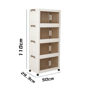 शेनयू 50-इंच स्पष्ट तह भंडारण बॉक्स मल्टी-लेयर पीपी प्लास्टिक आयताकार फोल्डेबल और कपड़ों के लिए स्टेकयोग्य डिजाइन - Product Image 5