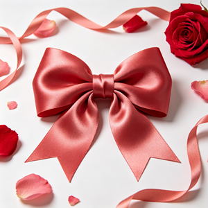 Lazo Decorativo Multiusos de Satén Color Rosa Empolvado, Listo para Usar, para San Valentín, Bodas, Ramos de Rosas, Empaque de Regalos Neutral - Product Image 2