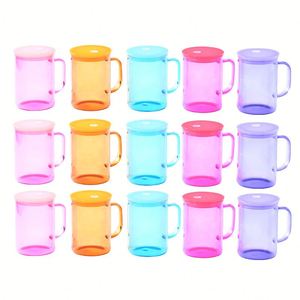 NUEVO EN NUESTRO ALMACÉN DE EE. UU. Vasos de Vidrio Transparente Sublimables de 15 oz, Color Degradado, Tipo Jelly, con Tapa de Plástico y Pajita - Product Image 6