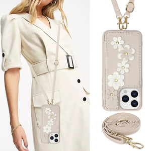 Étui en cuir PU fleur avec porte-cartes pour iPhone 16 pro 16 Wallet Back Cover - Product Image 6