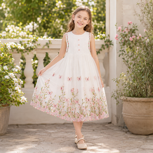 Vestido <span class=keywords><strong>de</strong></span> Princesa con Tutú Floral <span class=keywords><strong>para</strong></span> <span class=keywords><strong>Niñas</strong></span>, Elegante Vestido <span class=keywords><strong>de</strong></span> Fiesta <span class=keywords><strong>de</strong></span> Verano, Vestido <span class=keywords><strong>de</strong></span> Dama <span class=keywords><strong>de</strong></span> Honor con Flores, MZJ2026 - Product Image 5