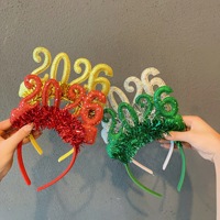 Neuer Trend Großhandel Plastik 2026 Silvester Wiederverwendbares Outdoor-Stirnband Weihnachts-Haarreif Glitzer Farbig Erwachsenen-Party