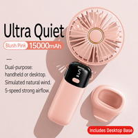 Nouveau ventilateur portatif pliable, mini ventilateur de bureau portable, petit ventilateur avec affichage numérique pour le bureau et les étudiants