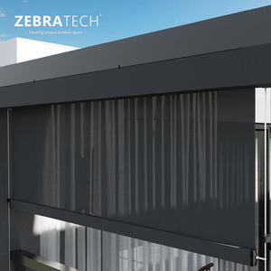 Windproof ngoài trời không thấm nước rèm cuốn Patio Sun Shading tự động cơ giới trong nhà thoáng khí nhôm pergola Zip màn hình - Product Image 3