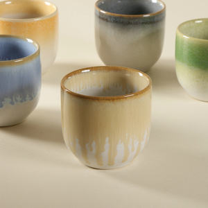 Tazas de té de cerámica hechas a mano con diseño Wabi Sabi para uso en hoteles, restaurantes y fiestas. - Product Image 2