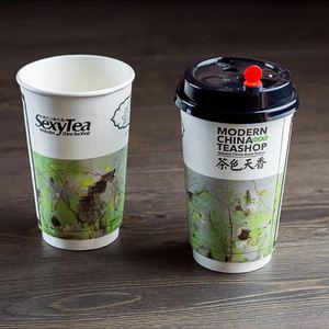 Customized Printing 22oz 700ml Eco-friendly Disposable Double Wall Paper <b>Cups</b> for Hot Drink with Lid - Product Image 4