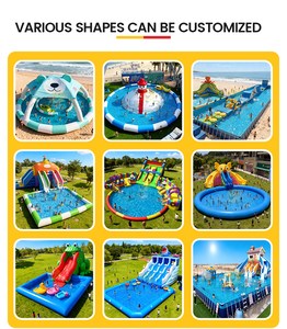 Parque Acuático Inflable Comercial para Interiores/Exteriores, Circuito de Obstáculos, Piscina, Parque de Atracciones, Material de PVC Ecológico, Nieve - Product Image 2