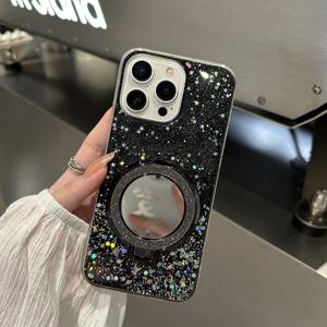 Gran oferta, funda de teléfono con soporte para espejo rosa brillante estrellado para iPhones15 <span class=keywords><strong>Pro</strong></span> Max, accesorios para teléfono para <span class=keywords><strong>iPhone</strong></span> 16 <span class=keywords><strong>14</strong></span> 13pro <span class=keywords><strong>AMX</strong></span> - Product Image 2