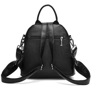 Business <b>Laptop</b> <b>Backpack</b> Simple Travel Bag Multifunctional Student Schoolbag Leisure Versatile Soft Leather Black - Product Image 5