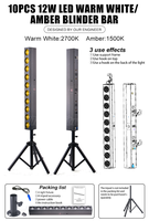 Blinder led dmx 10x12w cob blanc chaud blinder bar lumière cob ambre lumières stroboscopiques