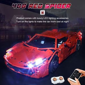Mould King 13048 2083 Uds coche Serie RC <span class=keywords><strong>488</strong></span> araña roja coche deportivo modelo de bloques de construcción juguete educativo técnico regalo de Festival - Product Image 4