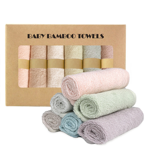 Lot de 10 lingettes lavables pour bébé en bambou biologique, <span class=keywords><strong>serviette</strong></span> visage bébé avec boîte cadeau, couleur unie, lingettes lavables naturelles pour bébé - Product Image 3