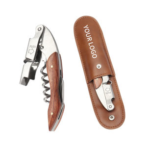 Tire-bouchon en métal avec manche en bois, gravure laser du logo, vente en gros, prix usine, ouvre-bouteille de vin pour cuisine - Product Image 4