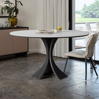 Mesa de Comedor, Blanca Pura, Moderna y Minimalista, Personalizable, Estilo Retro Redondo para Apartamentos Pequeños
