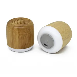 Factory Wholesale Wooden Wireless Bluetooth Speaker Portable Lautsprecher Rechargeable Active Mini Speaker With Led Light