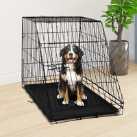Cage pour chien inclinée pliable en fil métallique, idéale pour chiens de grande race, pour l'intérieur – Fournitures pour animaux de compagnie – Vente chaude