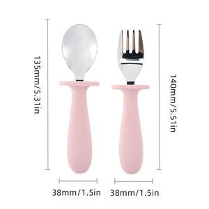 Set di Piatti per Bambini in Silicone Ecologico Senza BPA, Grado Alimentare, con Cucchiaio e Forchetta in Acciaio Inossidabile per l'Alimentazione dei Neonati - Product Image 5