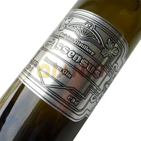 Autocollants métalliques en relief autocollants personnalisés, impression personnalisée, étiquettes en aluminium imprimées pour bouteilles de vin rouge et de parfum