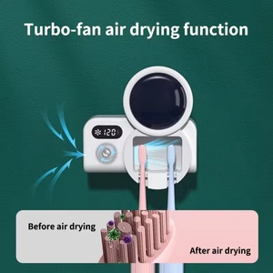UVC Toothbrush <b>Holders</b> Rechargeable Wall Mounted Drying Toothbrush Toothpaste Squeezer Dispenser - Product Image 6