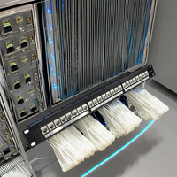 CAT5E 24 Port 19 Inch 1U RJ45 UTP Modular Patch Panel dengan 24 Buah Jack Keystone CAT5e untuk Sistem Kabel Jaringan