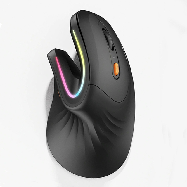 EM11 NL Ergonomic 2.4G Wireless Optical Mouse Noiseless 3-Level Speed Sensitivity Rechargeable USB Interface Vertical Pain-Free