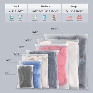 Tùy chỉnh Matte / Frosted LDPE nhựa bao bì Dây Kéo Túi t Áo sơ mi đồ bơi Zip khóa Quần áo túi - Product Image 5