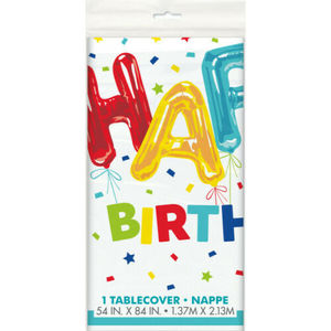 Happy Birthday Party Decoration Disposable Plastic Waterproof Table Cloth Table Cover Tablecloth For Kids