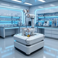 Châssis mobile AGV SLAM laser, bras robotique collaboratif 6 axes, modèle SHENGXIN FR5, moteur PLC, acier, aluminium, charge utile 5 kg, atelier