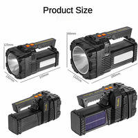 Linterna LED multifuncional de tipo C recargable portátil grande con clasificación IP65 de haz fuerte