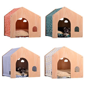 Große Luxus abnehmbare Holz alle Jahreszeiten Indoor Outdoor Haustier Hund Katzen haus mit Zimmertür - Product Image 1
