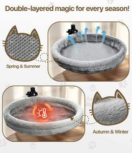 Großhandel beheiztes Katzen fenster bett für Schreibtisch Hängematte für Home Office Works pace mit verstellbarem Mount Arm angehoben rundes Haustier bett - Product Image 6