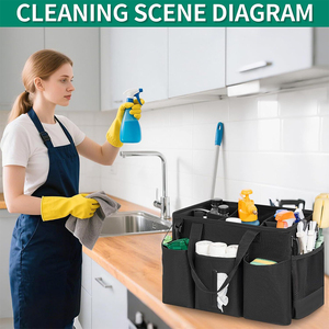 Multi Purpose Kitchen Cleaning <b>Storage</b> Bag Organiser Tote <b>for</b> Indoor Outdoor Housekeeping <b>Storage</b> Large Capacity Organiser Tote - Product Image 6