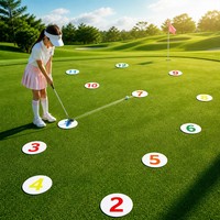 SwingPerfect Golf – Lot de 12 disques de putting en caoutchouc ambidextres pour entraînement de vitesse, cible de putting plate double face, vert