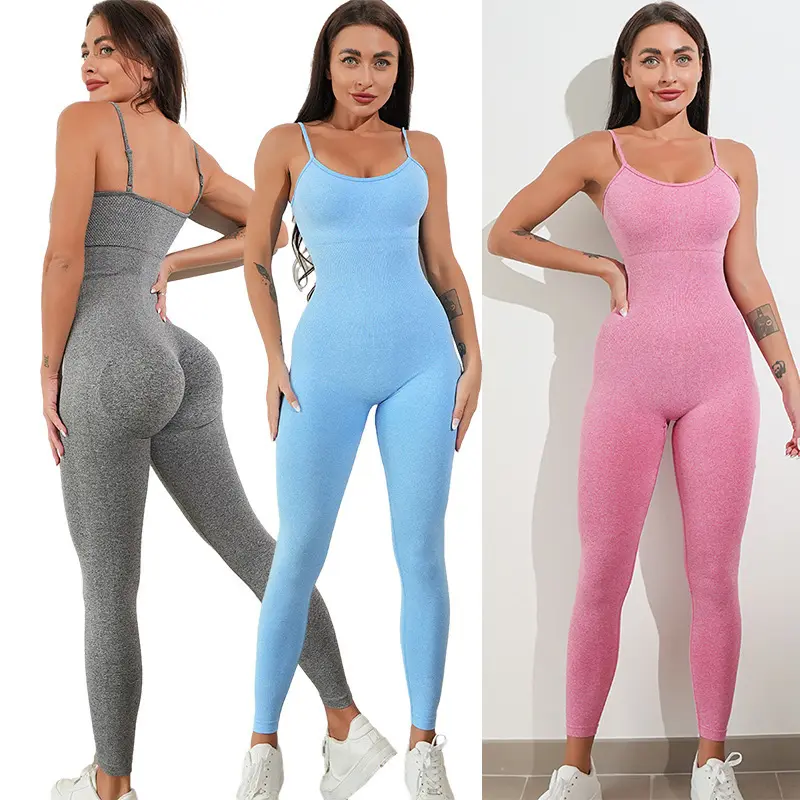 Jumpsuit Fitness Gym satu potong, celana legging olahraga