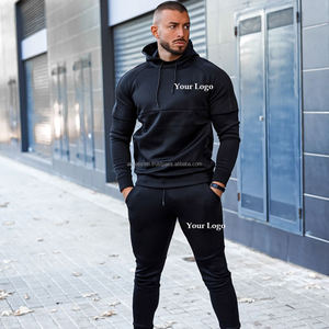 Survêtements personnalisés de haute qualité à manches longues conception de logo personnalisé vêtements d'hiver fermeture éclair couleur unie coton décontracté homme survêtements - Product Image 2