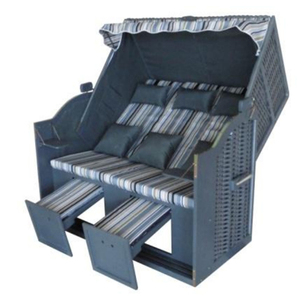 2024ชุดสวนชายหาดหรูหราดีไซน์ทันสมัยเก้าอี้อาบแดดหวายพร้อมหลังคาหวายและเฟอร์นิเจอร์กลางแจ้งที่มีหลังคา - Product Image 6