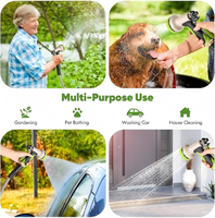 Tuyau d'arrosage de jardin 50 pieds, tuyau d'eau en acier inoxydable, léger, anti-pli, résistant aux animaux domestiques, anti-perforation, en métal pour jardin, extérieur