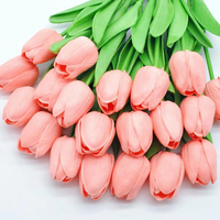 Tulipes artificielles en PU à toucher réel, lavables, style naturel, fausses fleurs de tulipes pour la décoration d'Halloween
