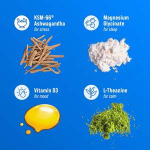 KSM-66 ashashandha içecek karışımı Vitamin D3 magnezyum l-teanin stres rahatlama kortizol dengesi ruh hali uyku için destek-20 Vitamin - Product Image 4